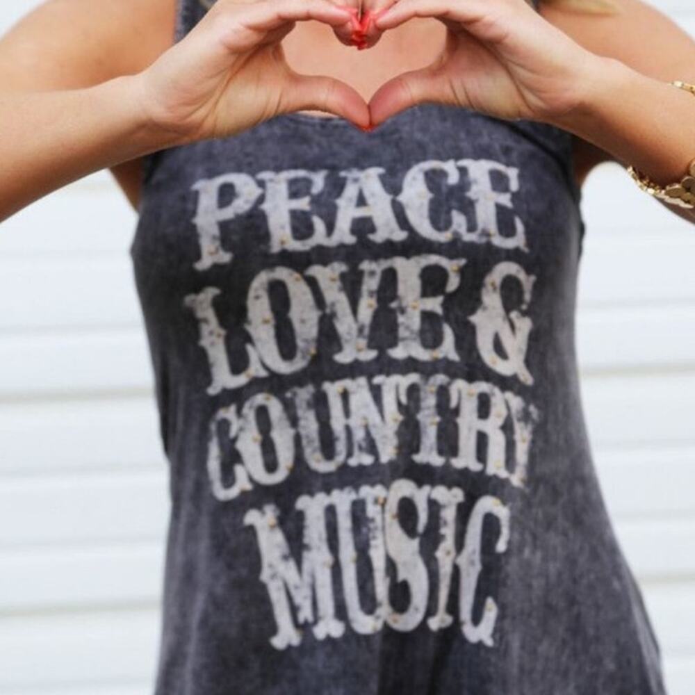 T-Party Y2K Peace Love and Country Tunic Tank/Dress size S